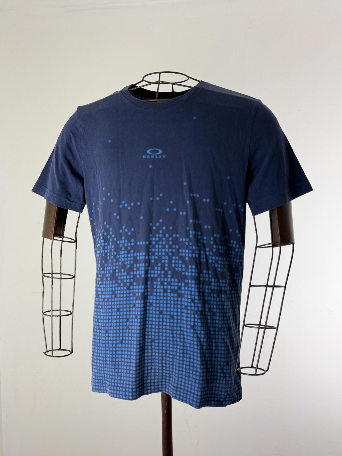 Oakley Graphic Print T Shirt Mens Small Blue