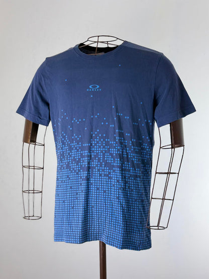 Oakley Graphic Print T Shirt Mens Small Blue