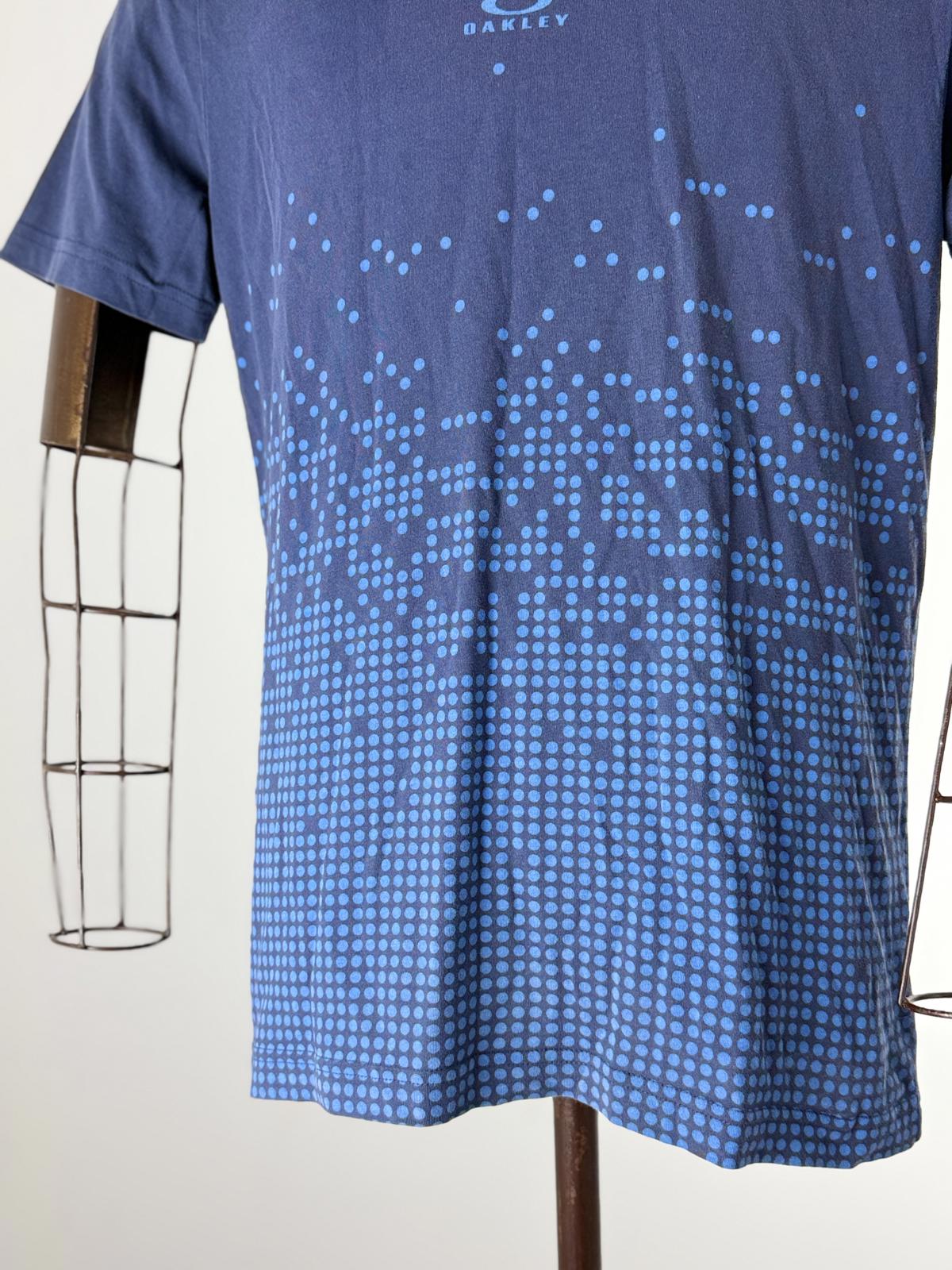Oakley Graphic Print T Shirt Mens Small Blue