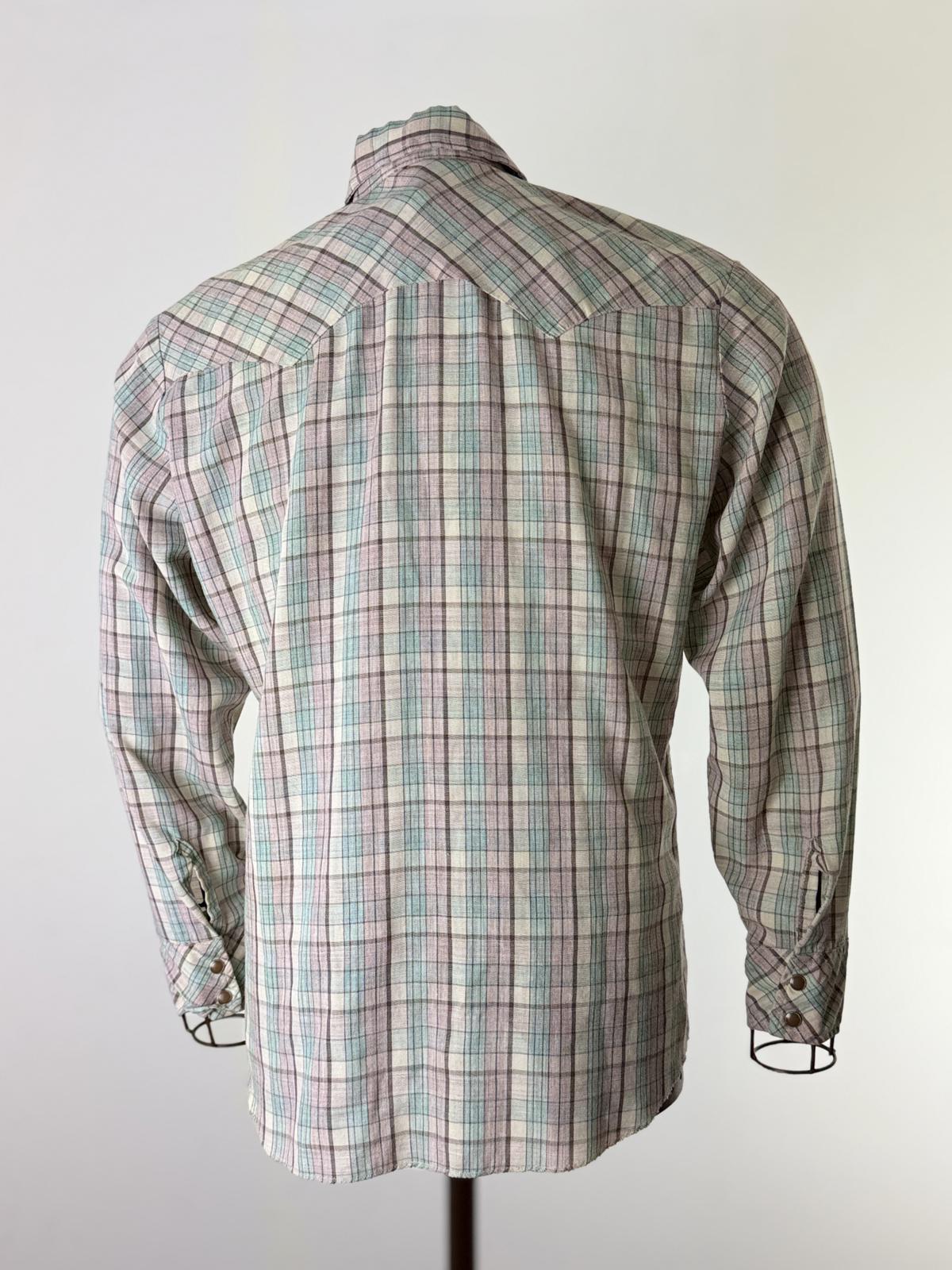 70s Wrangler Pearl Snap Button Shirt Medium Western