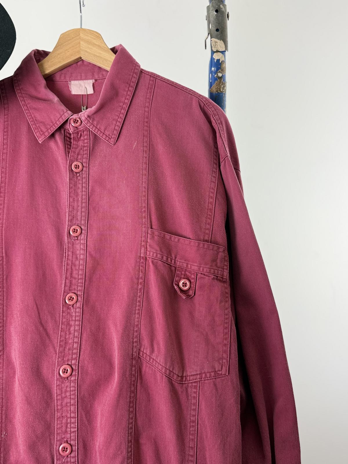 Vintage Work Overshirt XL Burgundy Red Mens 90s