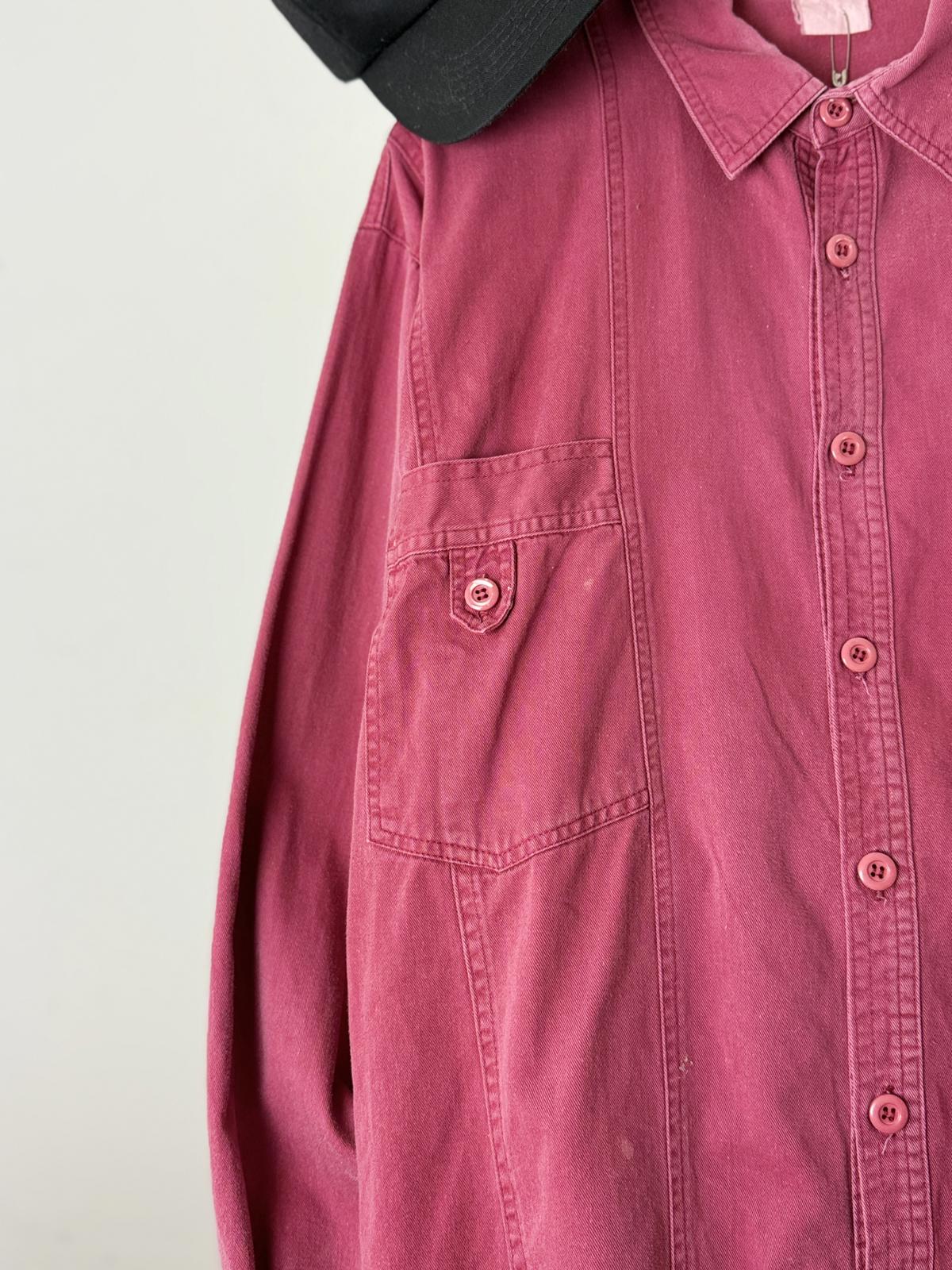 Vintage Work Overshirt XL Burgundy Red Mens 90s