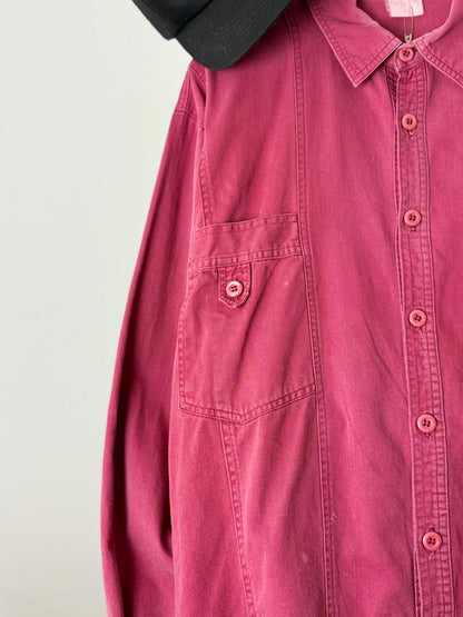 Vintage Work Overshirt XL Burgundy Red Mens 90s