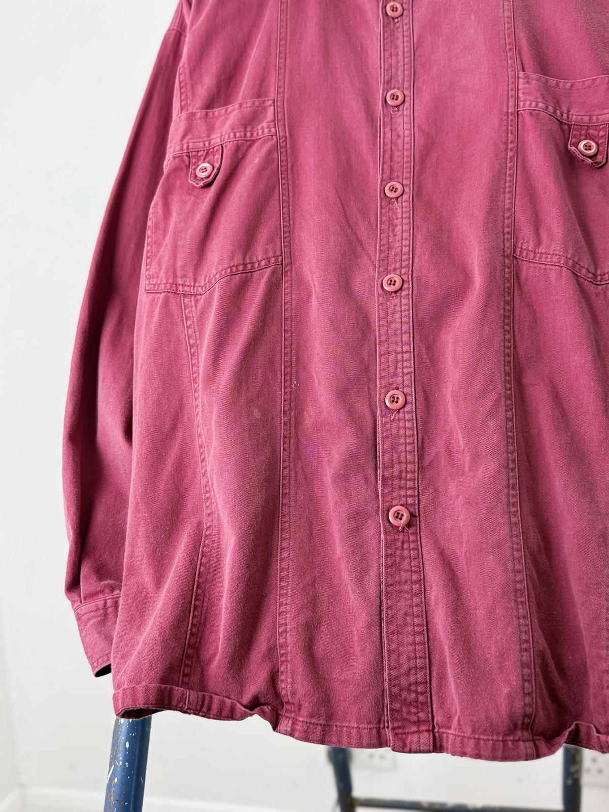 Vintage Work Overshirt XL Burgundy Red Mens 90s
