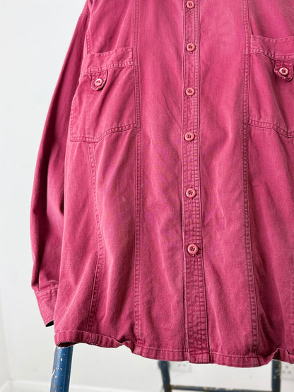 Vintage Work Overshirt XL Burgundy Red Mens 90s