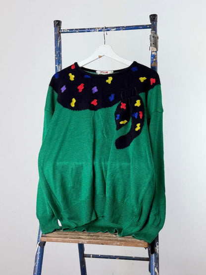 Vintage 80s Abstract Pattern Jumper Size 18 - Oversized Novelty Sweater