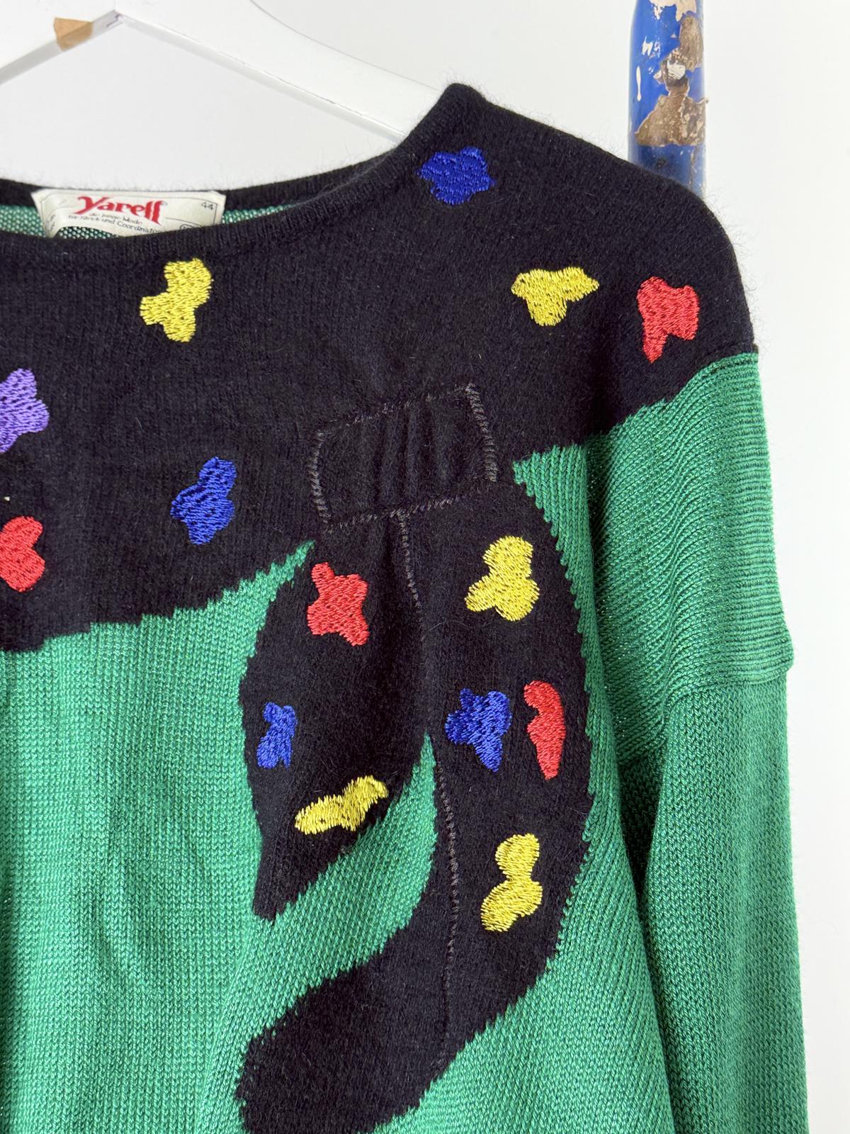 Vintage 80s Abstract Pattern Jumper Size 18 - Oversized Novelty Sweater