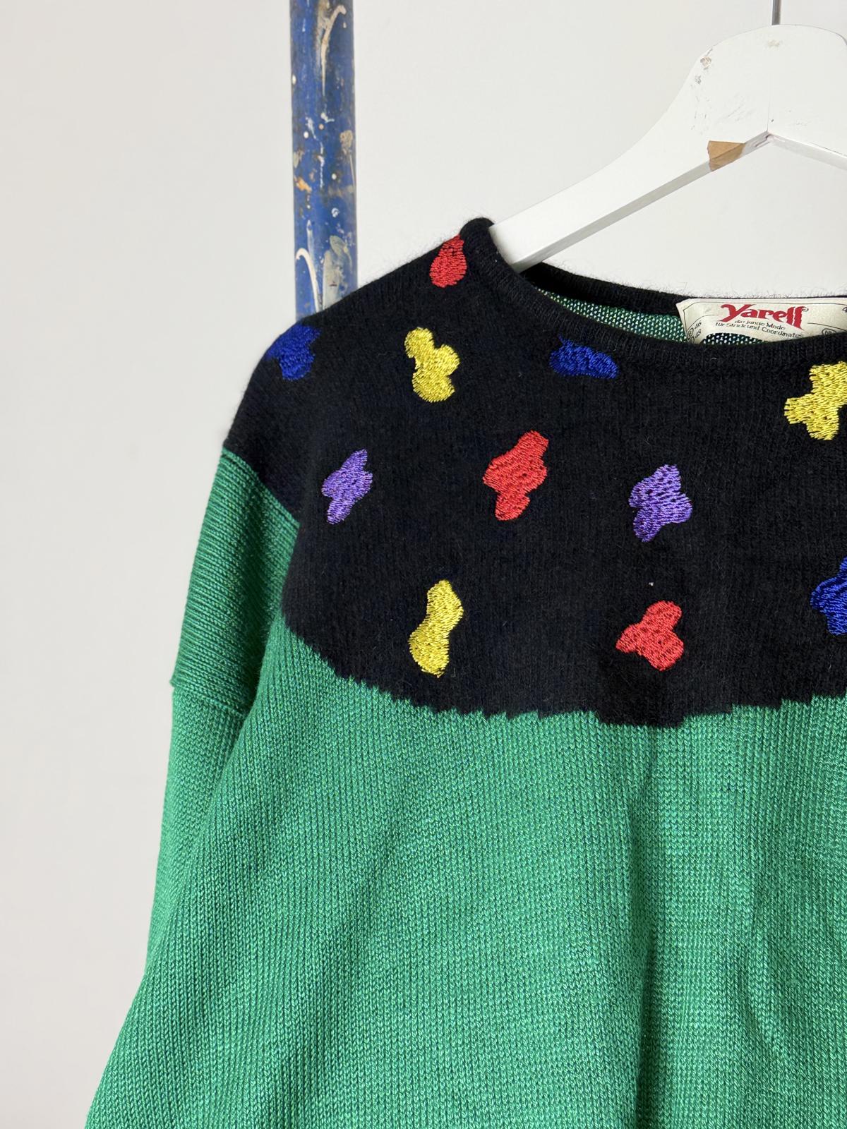 Vintage 80s Abstract Pattern Jumper Size 18 - Oversized Novelty Sweater