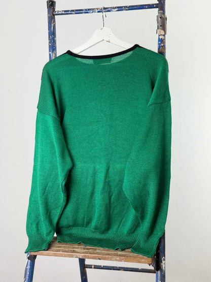 Vintage 80s Abstract Pattern Jumper Size 18 - Oversized Novelty Sweater