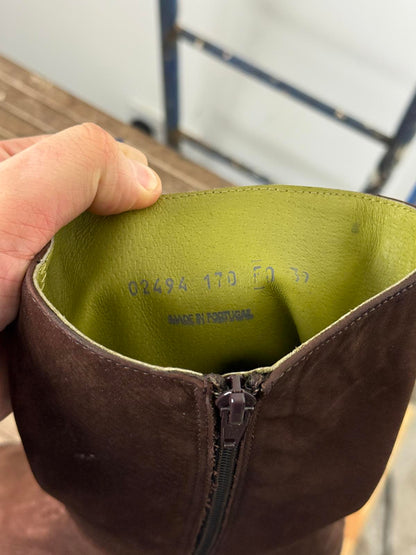 Camper Brown Leather Boots Size UK 6 Small Wedge