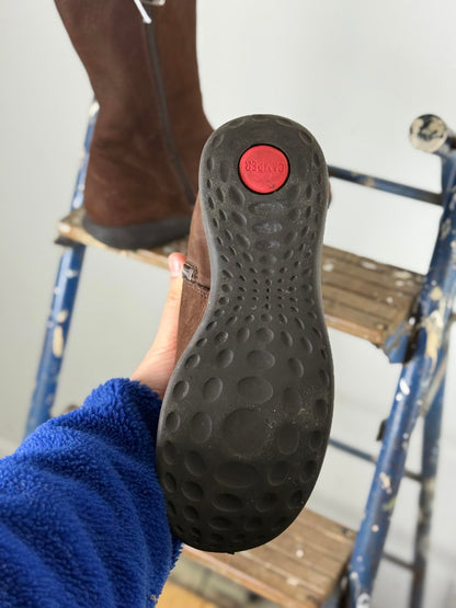 Camper Brown Leather Boots Size UK 6 Small Wedge