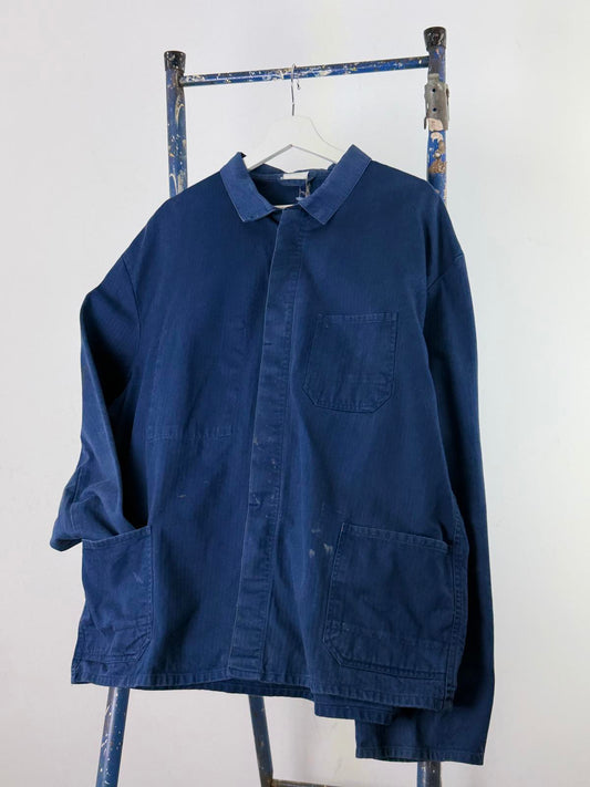 French Work Jacket XL Herringbone Tweed Vintage