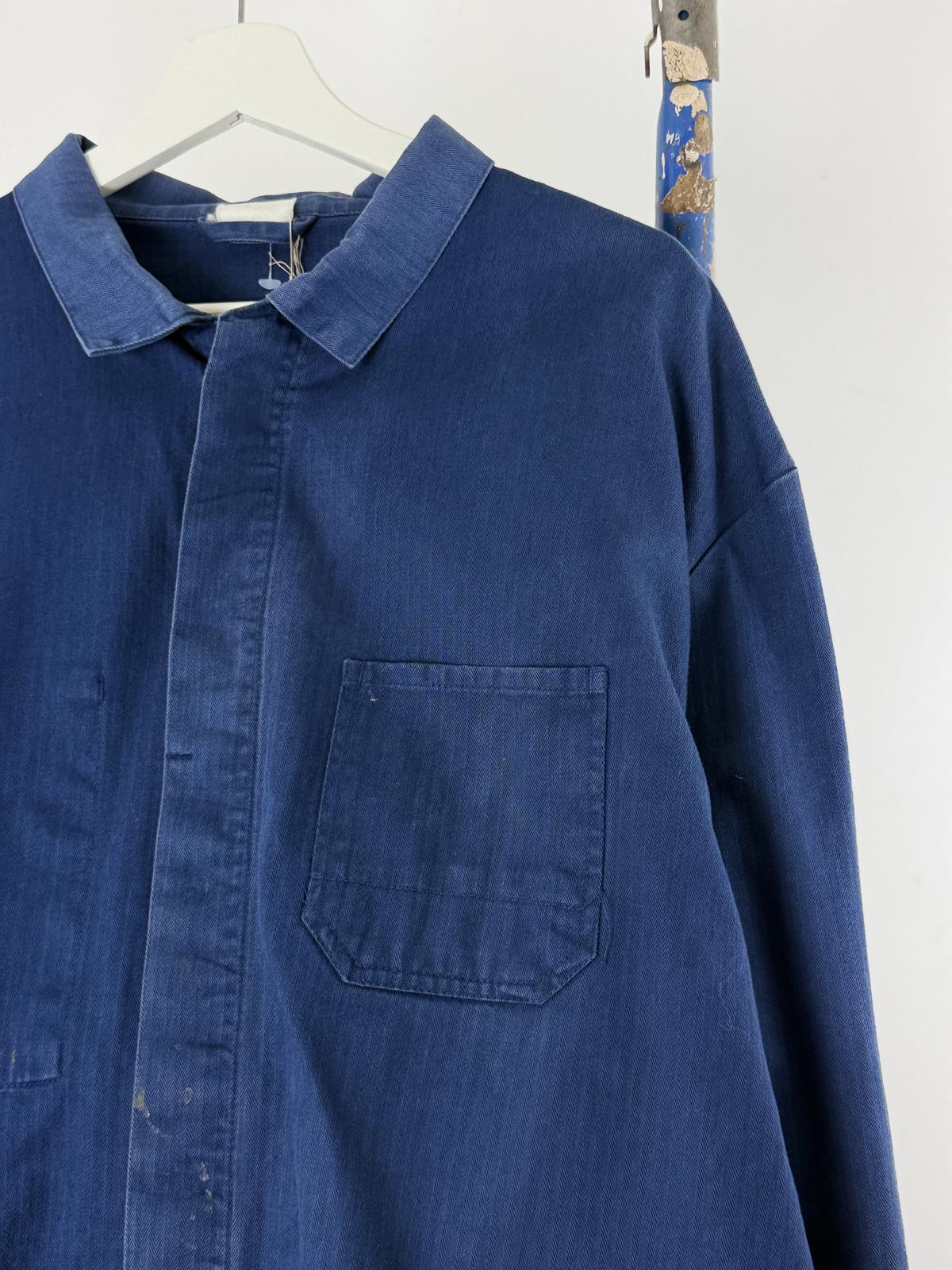 French Work Jacket XL Herringbone Tweed Vintage