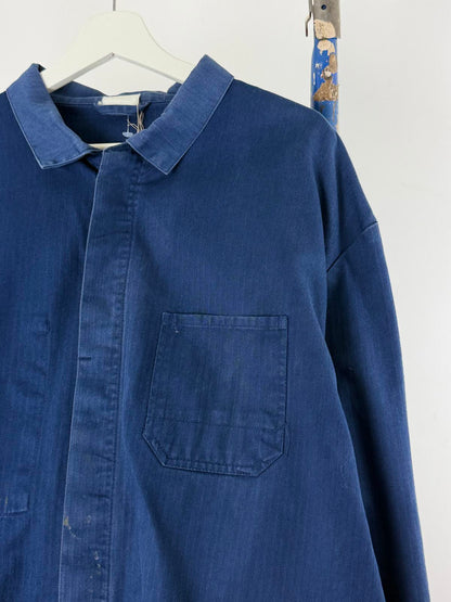 French Work Jacket XL Herringbone Tweed Vintage