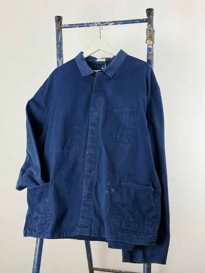 French Work Jacket XL Herringbone Tweed Vintage