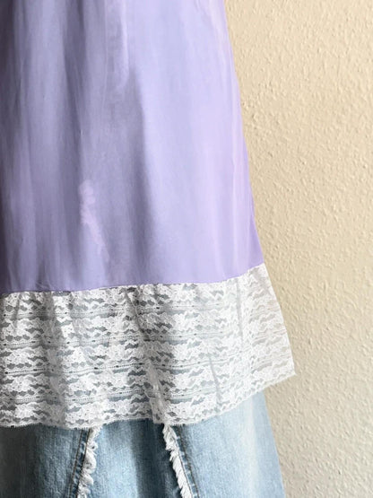 Beautiful Vintage Lilac Lace Slip Dress Size 6-8