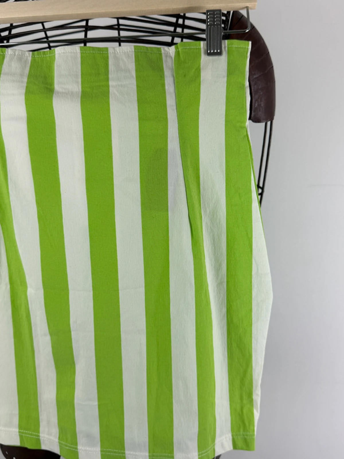 Vintage Green Stripe Fitted Skirt Size 8