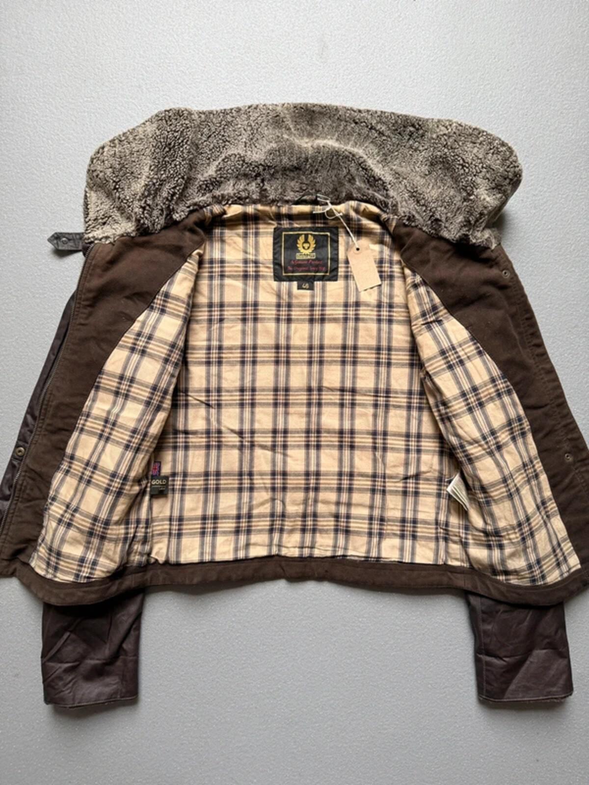 Belstaff Wax Quilted Jacket Brown Ladies Size 46 / UK 14