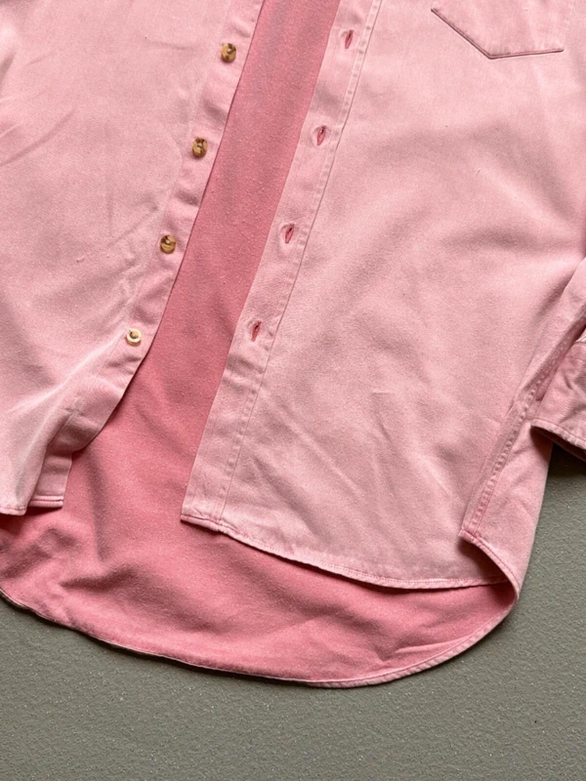 Vintage 90s Faded Light Rose Pink Cotton Shirt Large Oversized