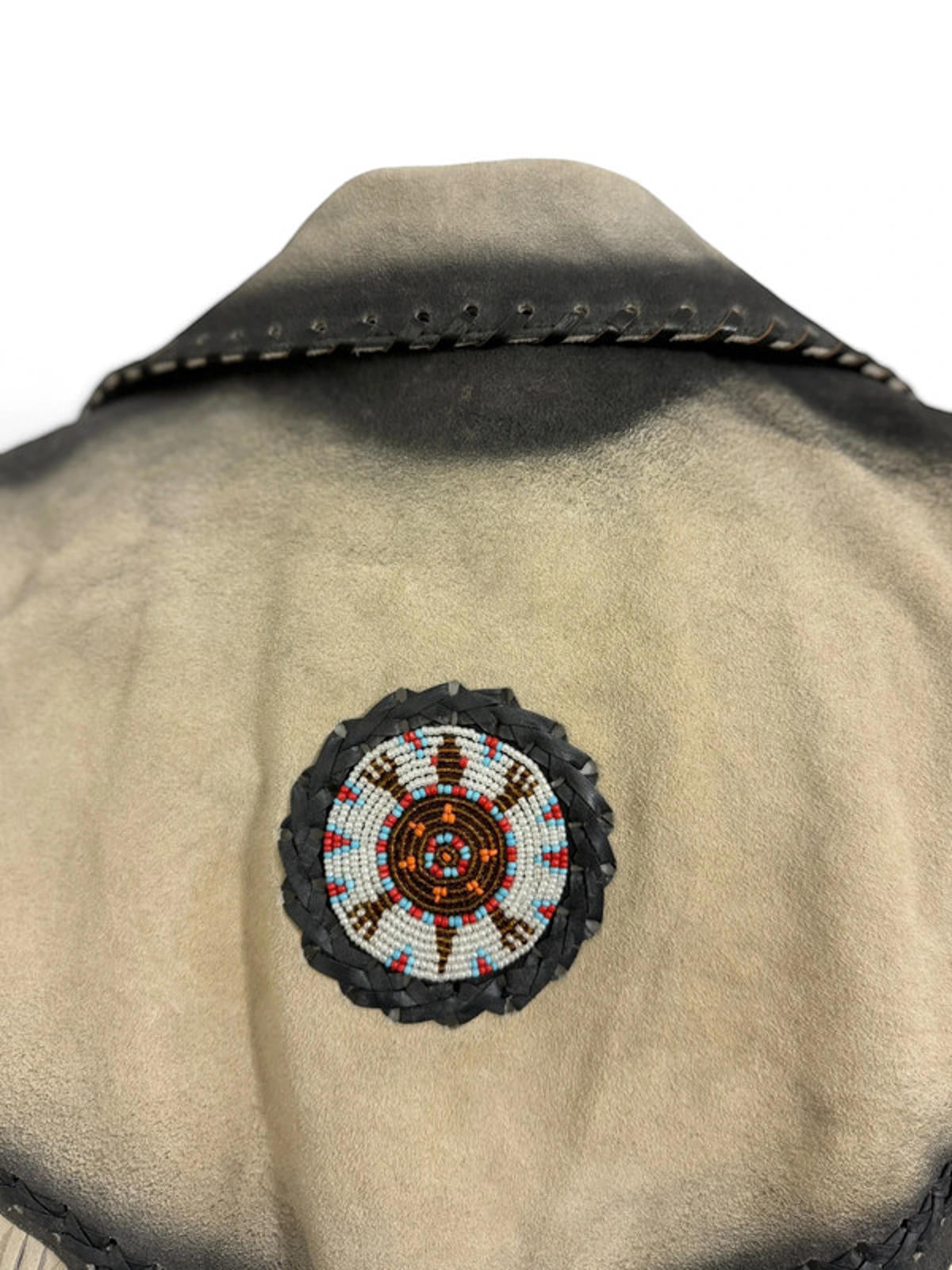 Western Cowboy Fringe Real Leather Native Jacket Medium