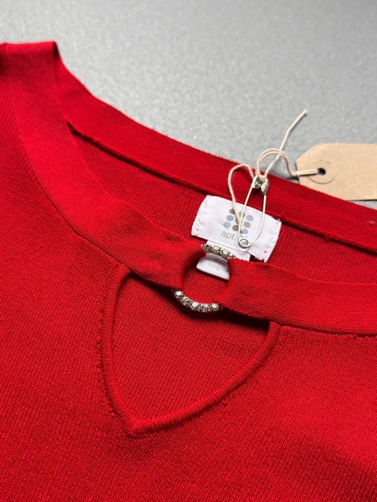 Y2K Keyhole Diamonte 3/4 Sleeve Jumper Small