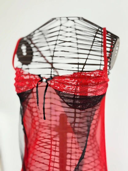 Sheer Mini Dress Y2K Sexy Lingerie Small