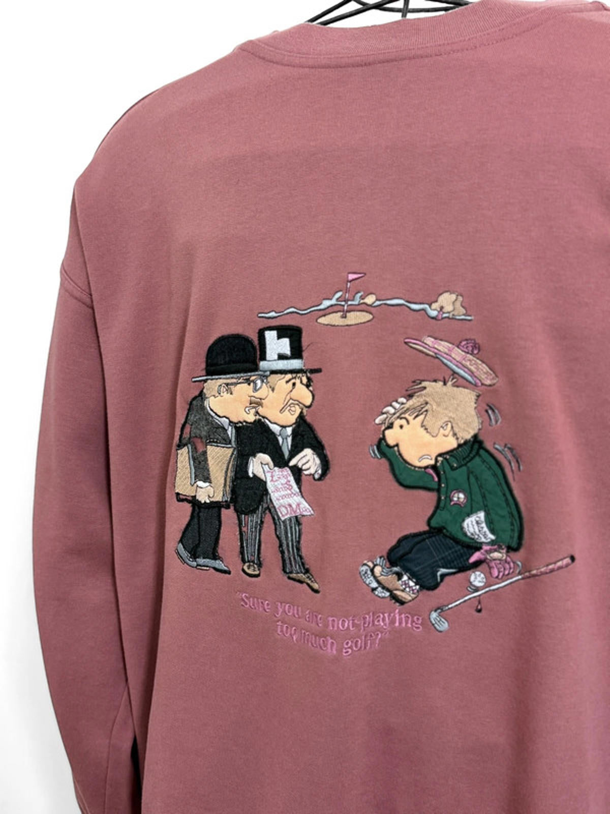 90s Golf Embroidery Humour Sweatshirt Large