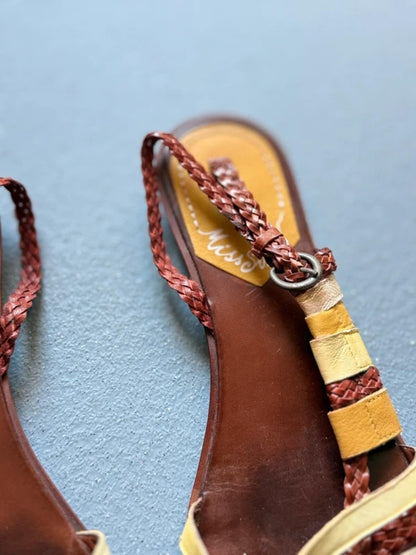 Miss Sixty Y2K Plaited Strappy Sandals Uk 6 / EU 39