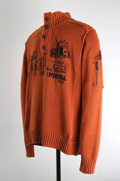 Y2K Camp David Chunky Cotton Utility Jumper XL