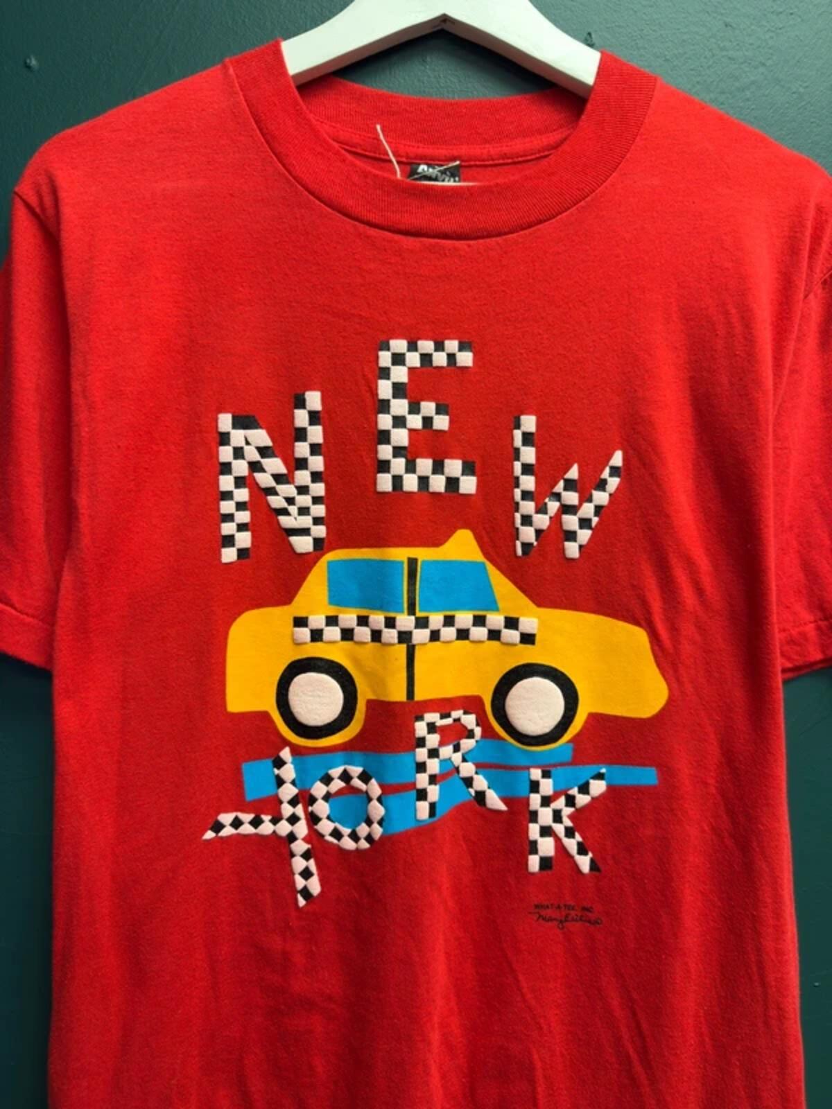 Vintage Single Stitch New York Taxi T Shirt 80s Large