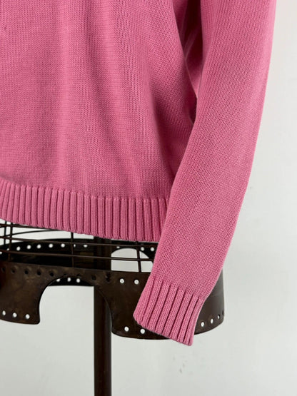 LL Bean V Neck Cotton Knit Sweater Small Medium