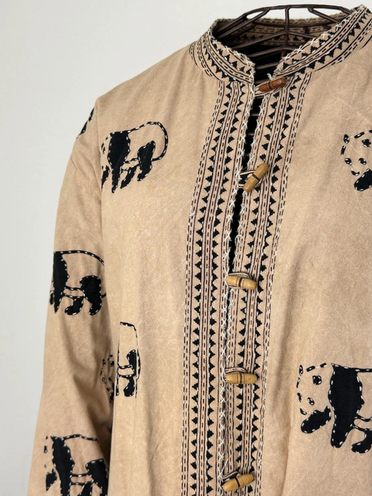 Kantha Quilted Panda Work Jacket XL Reversible