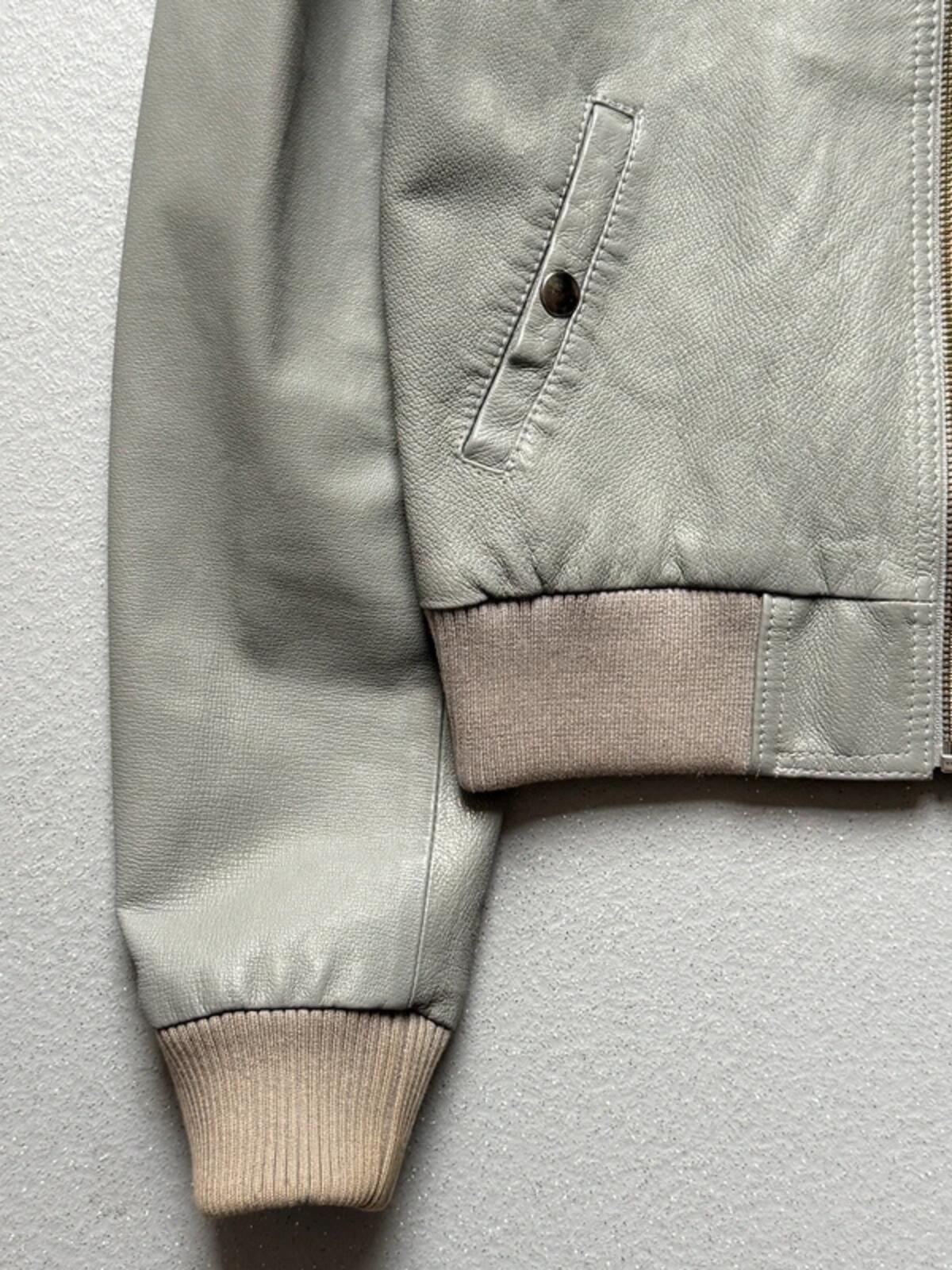 Y2K Grey H&M Cropped Leather Jacket Size 8