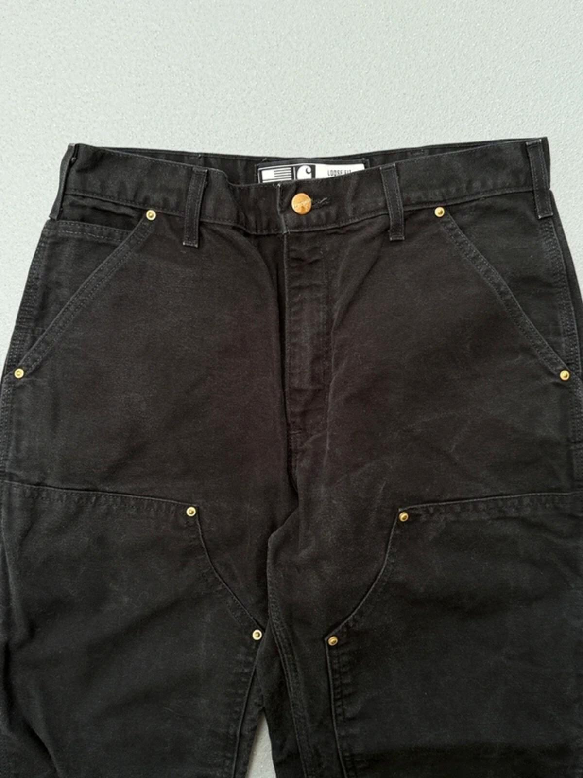 Carhartt Double Knee Custom Black Pants 32” Alt Punk
