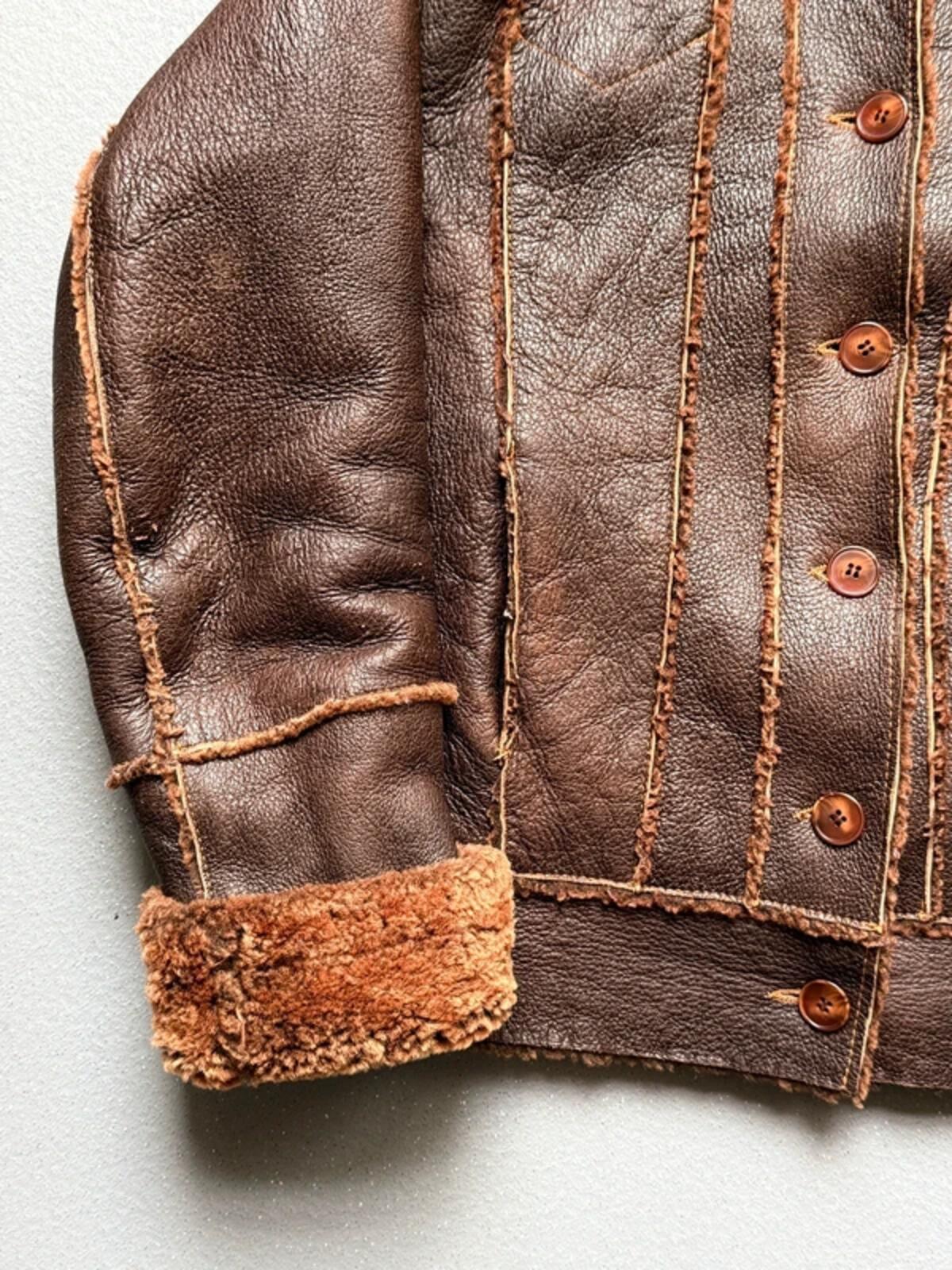 Vintage Flight Shearling Bomber Jacket Medium / Large 90s