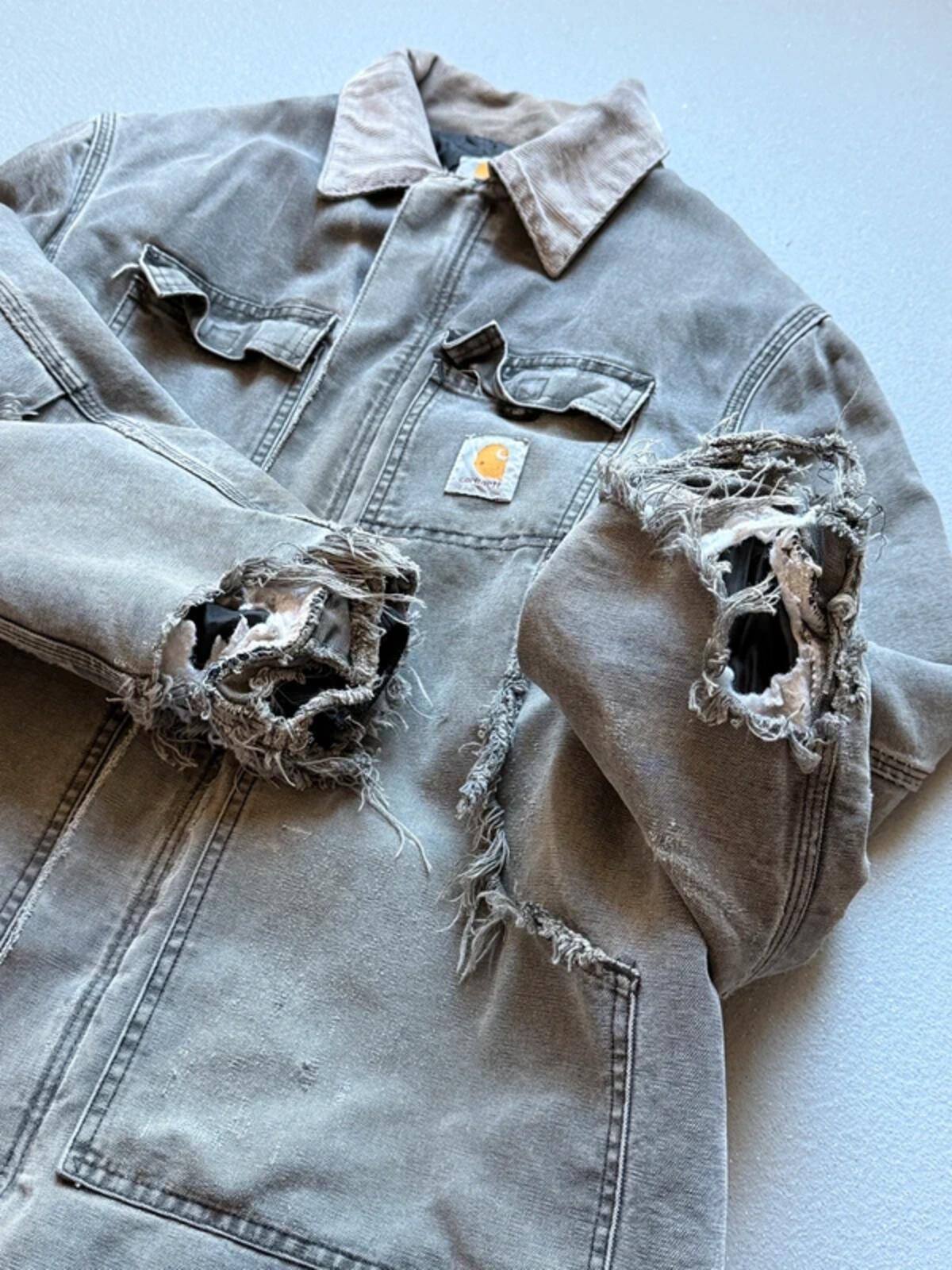 Carhartt C26 Vintage Work Jacket XL Thrashed Cement Grey