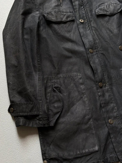 80s Black German Military Parka Large