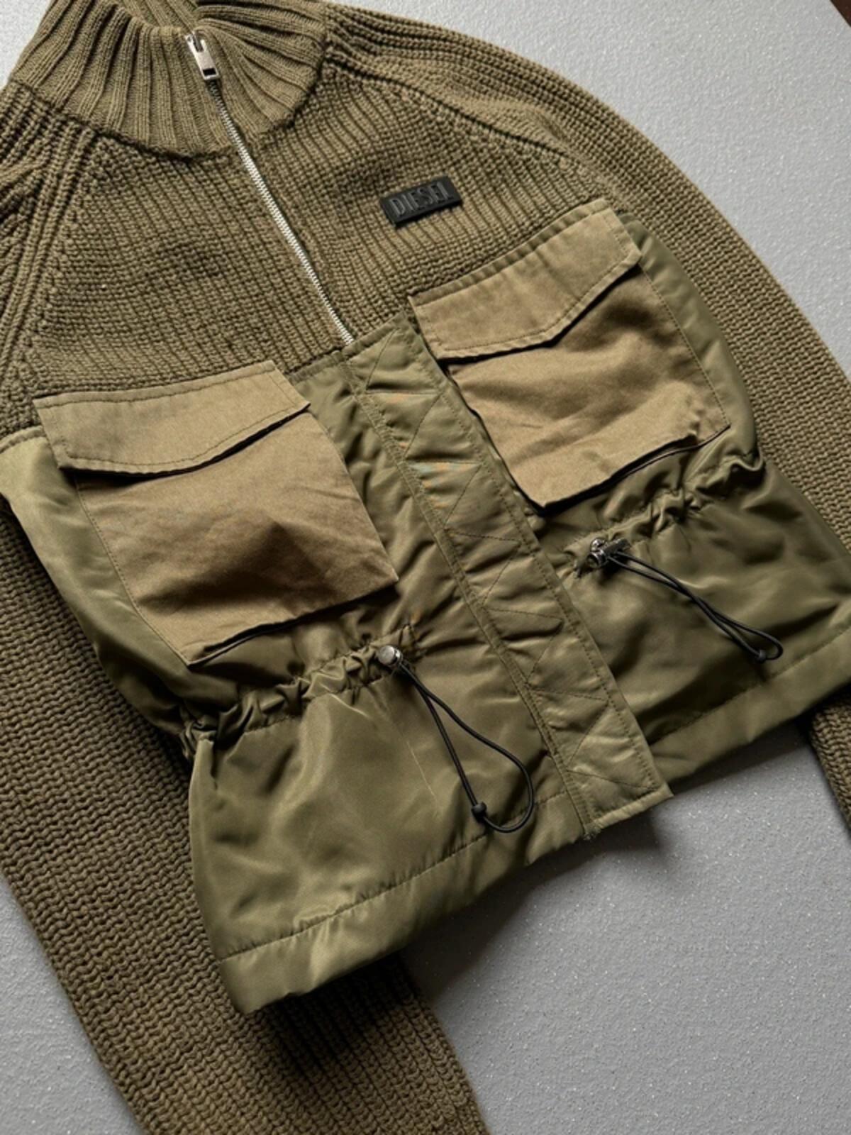 Diesel Archive Cropped Cable Knit Utility Jacket Small
