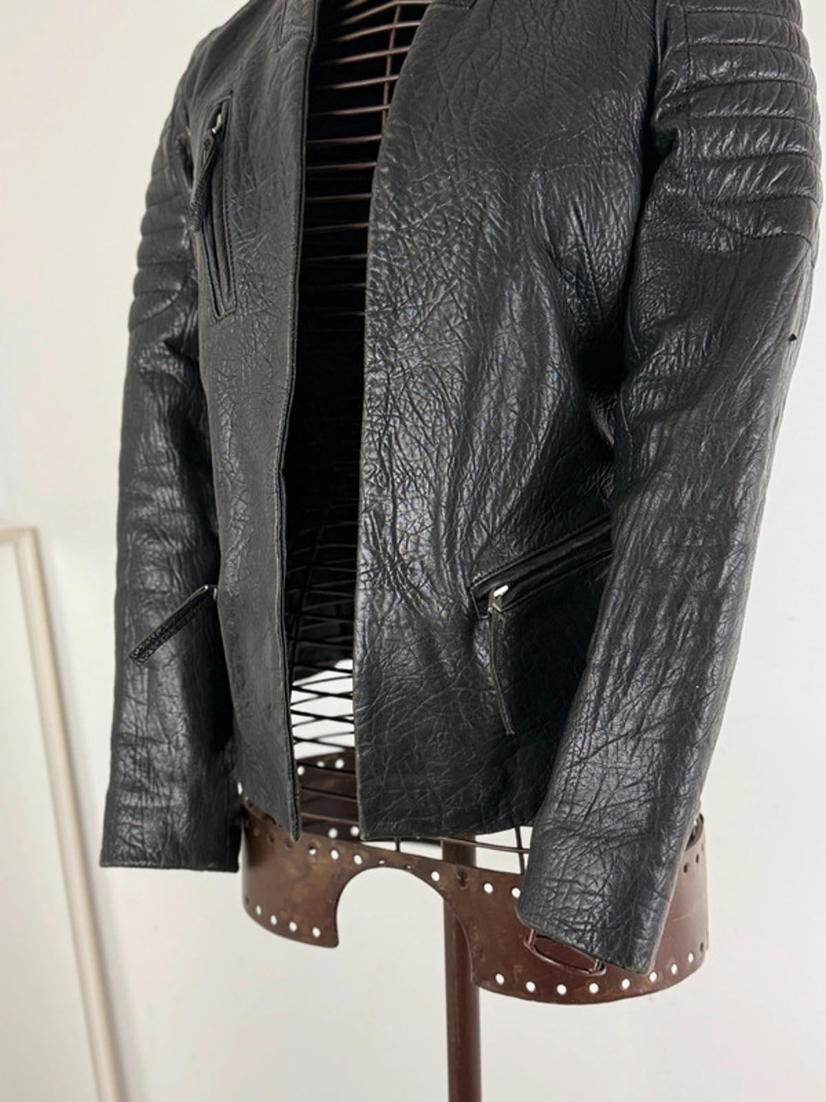 All Saints Marin Biker Ladies Leather Jacket 10