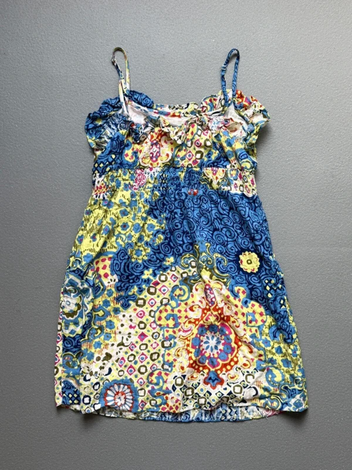 Y2K Strap Romper Dress Floaty Floral Medium