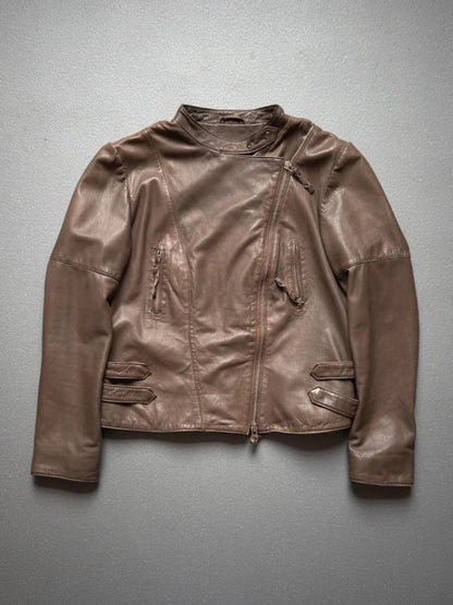 DNA Amsterdam Butter Soft Lamb Leather Asymmetrical Jacket Large