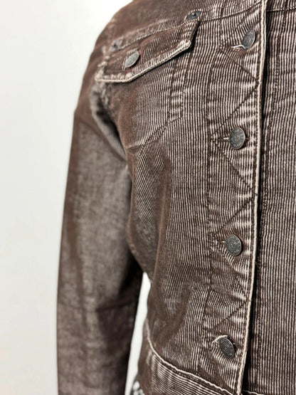 Y2K Cropped Cord Jacket XS