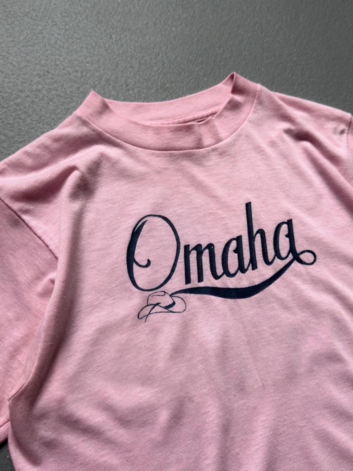Vintage Single Stitch 80s Pink Omaha Tee Ladies Medium