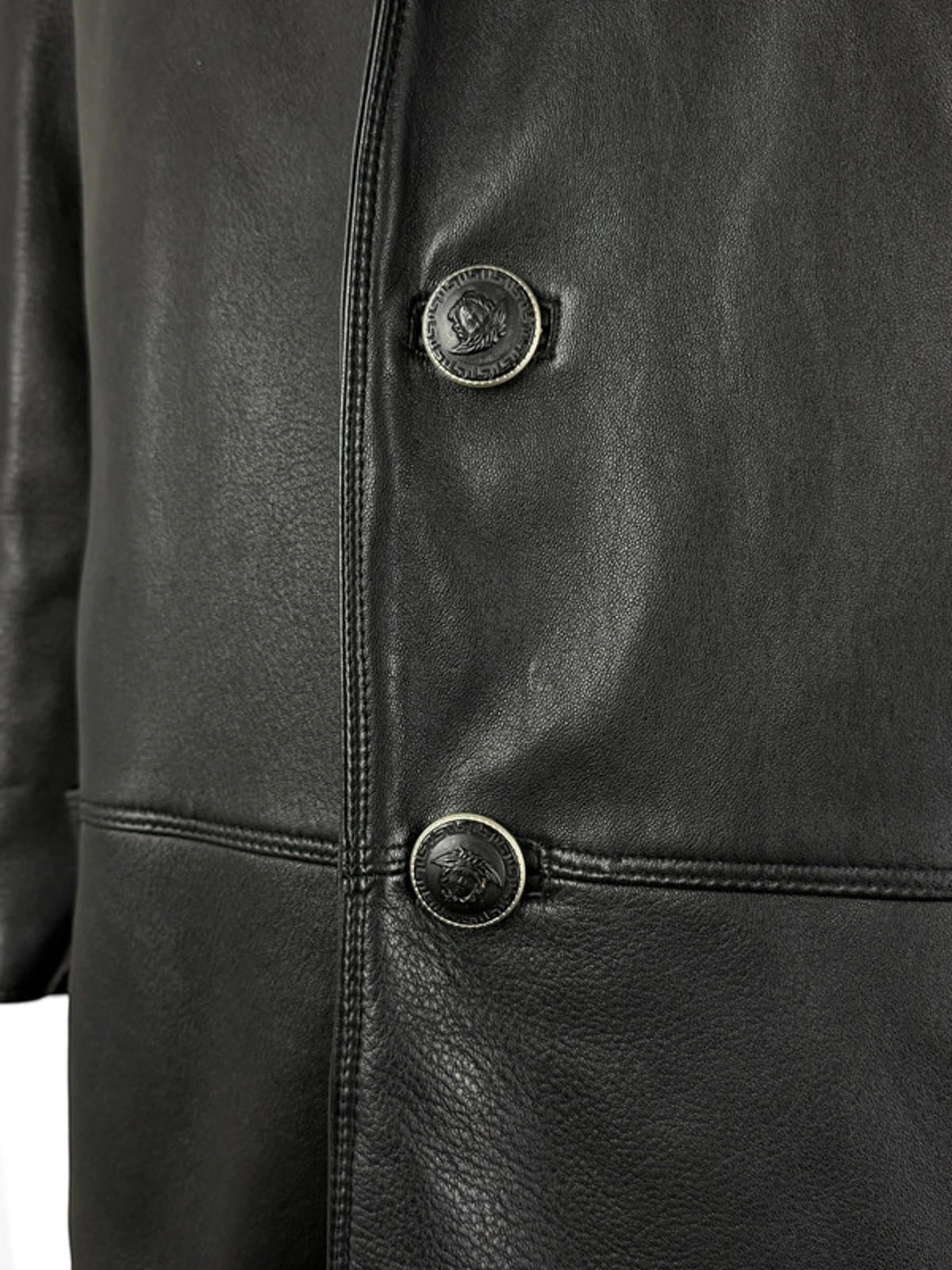 Gianni Versace 90s Soft Leather Trench Coat Medium / Large