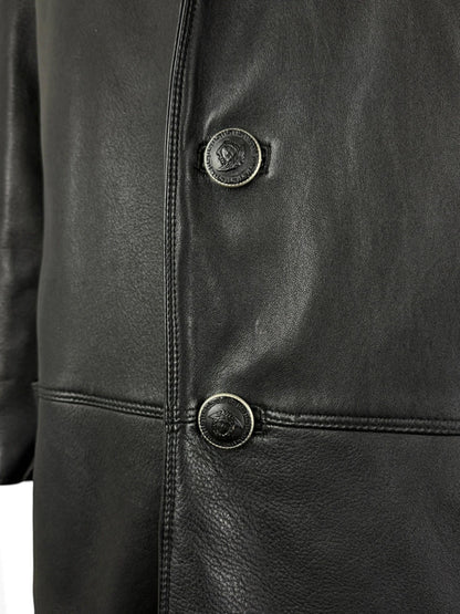 Gianni Versace 90s Soft Leather Trench Coat Medium / Large