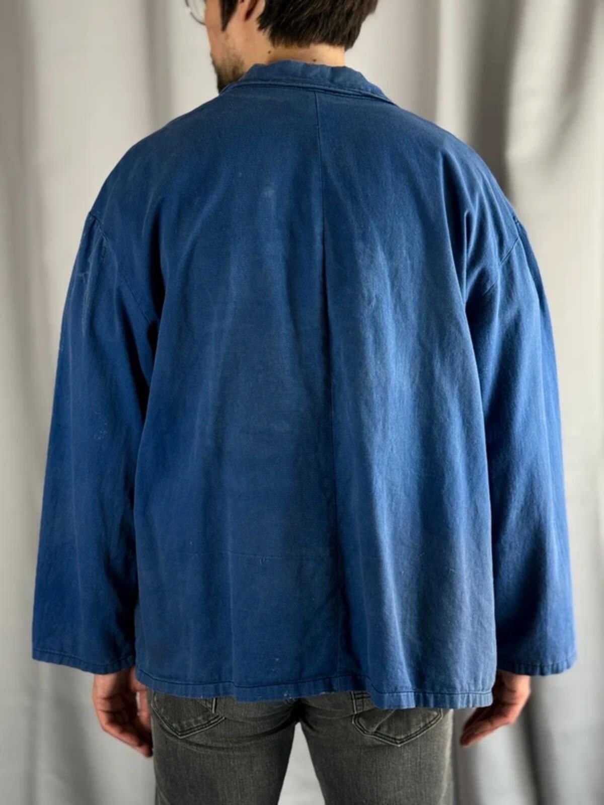 Boxy Fit French Work Jacket Vintage 70s XL