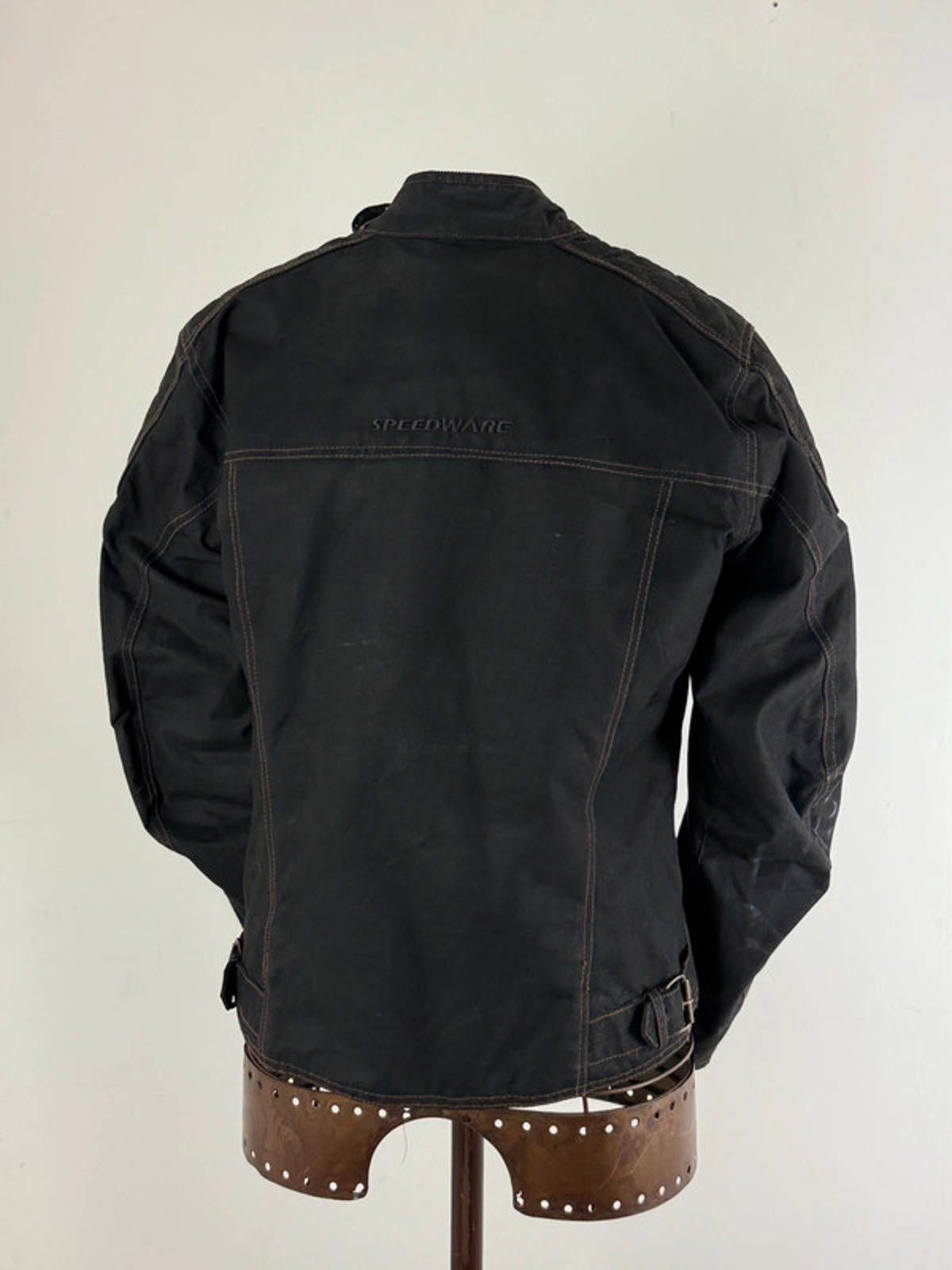 Wax Cropped Biker Jacket Y2K Size 14