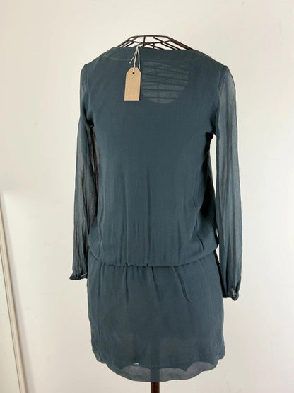 Gaudi Y2K Bow Tie Mesh Sheer Dress Size 10 Grey