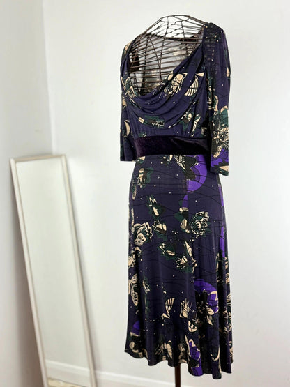 Sandro Ferroni Purple Mandala Pattern Dress Medium