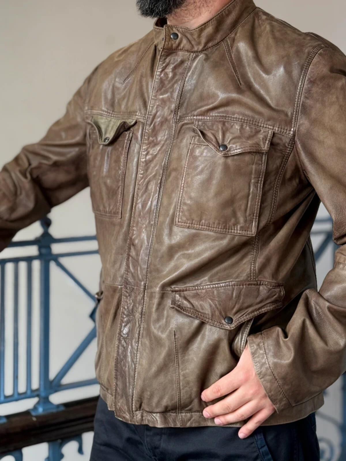 Hugo Boss Trialmaster Style Leather Jacket Large/XL